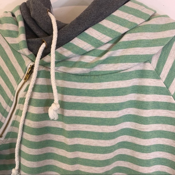 & Asymmetrical Zipper Double Hooded Sweatshirt - Picture 12 of 14